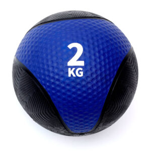 Pelota Medicinal c/Rebote Peso: 2 KG Material: Caucho Color: Negro/Azul