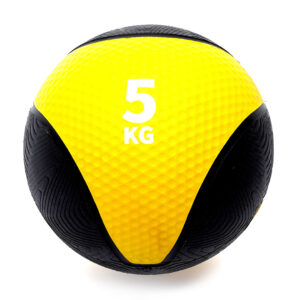Pelota Medicinal c/Rebote Peso: 5 KG Material: Caucho Color: Negro/Amarillo